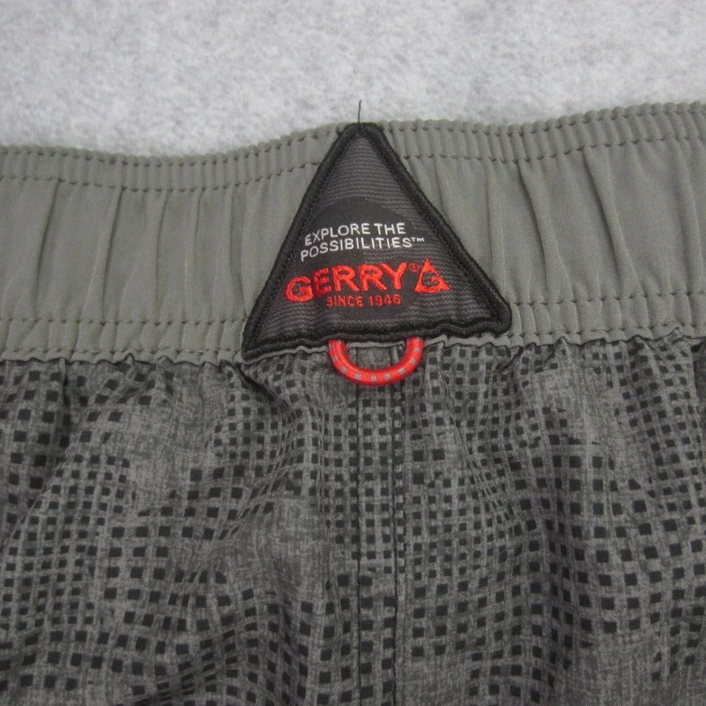 Gerry Mens 37 Swim Trunks Gray Camo AOP Hybrid Lined Boardshorts Built In Brief